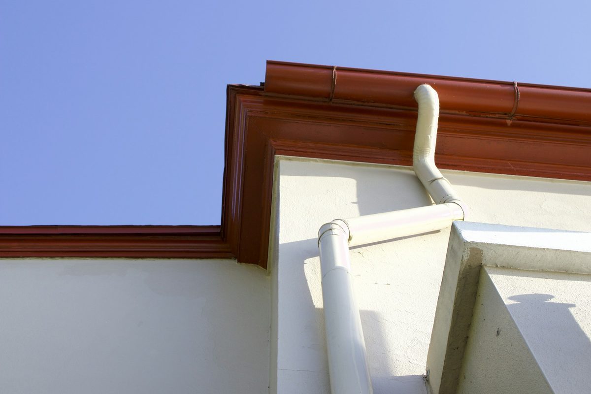 A clean gutter and downspout after service — Home Strategy LLC